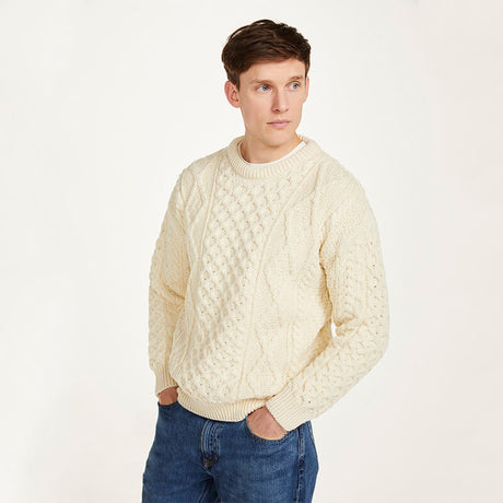 Men's Aran Crew Neck Fisherman Sweater