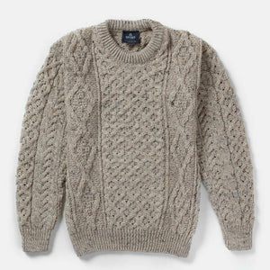 Ladies Aran Crew Neck Fisherman Sweater