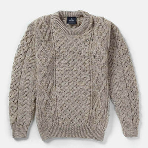 Men's Aran Crew Neck Fisherman Sweater