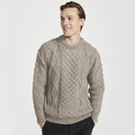 Men's Aran Crew Neck Fisherman Sweater