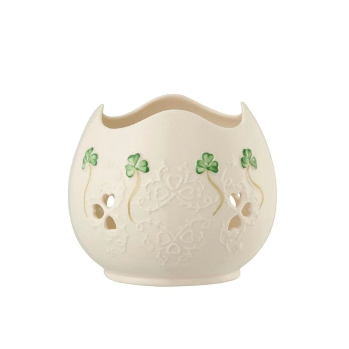 B43542 Parian China Handpainted Shamrock Candle Holder Creative Irish Gifts
