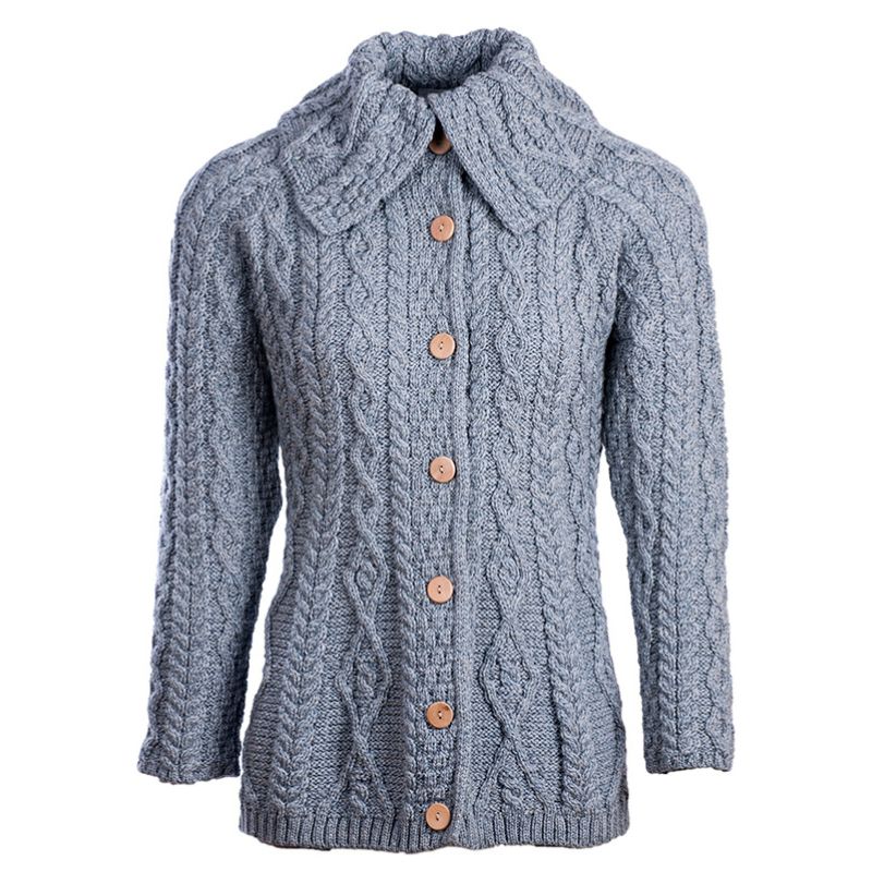 Aran Cable Knit Supersoft Merino Wool Cardigan