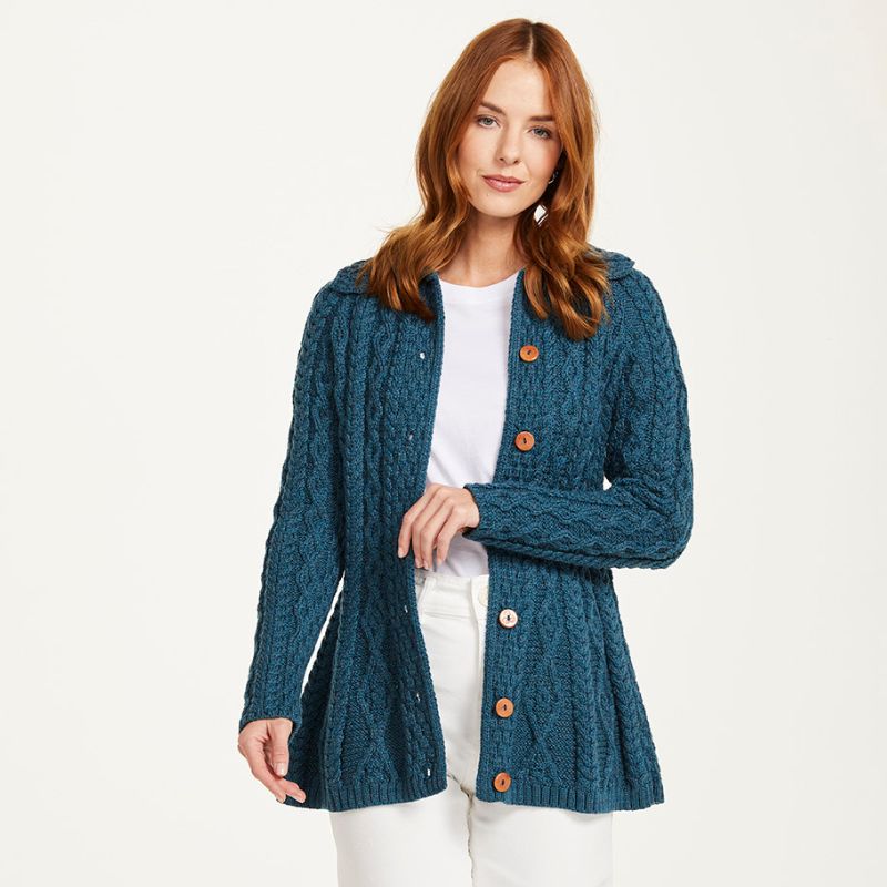Aran Cable Knit Supersoft Merino Wool Cardigan