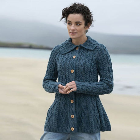 Aran Cable Knit Supersoft Merino Wool Cardigan