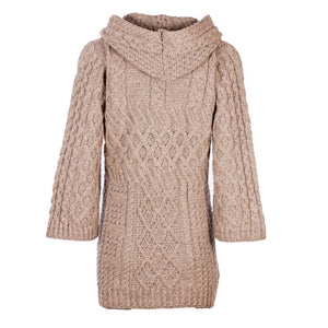 Patchwork Aran Knit Cardigan with Buttons Back View Creative Irish Gifts