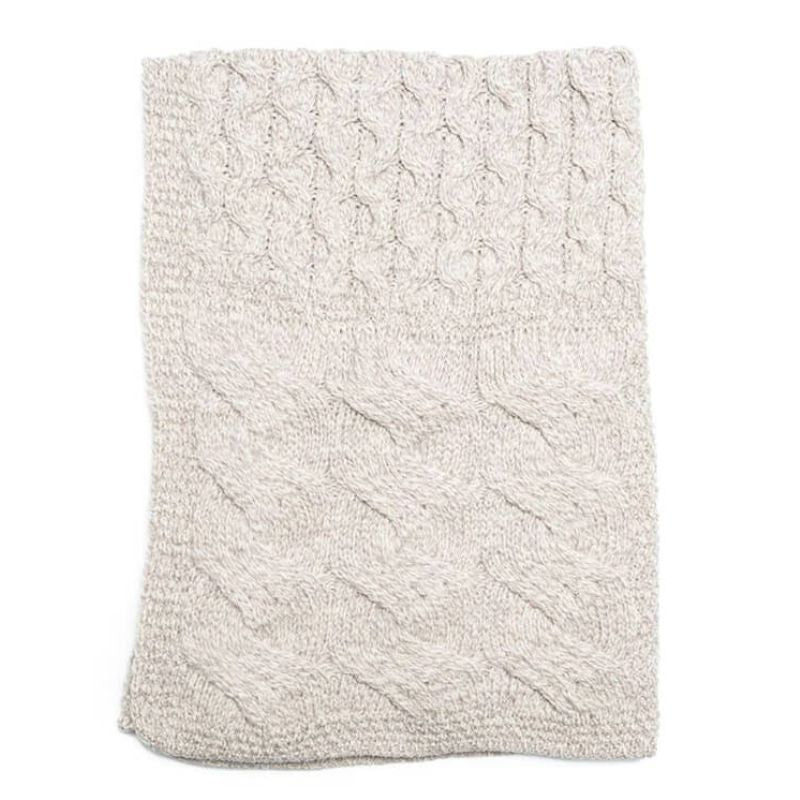 SuperSoft Merino Aran Patchwork Baby Blanket Otemeal Creative Irish Gift