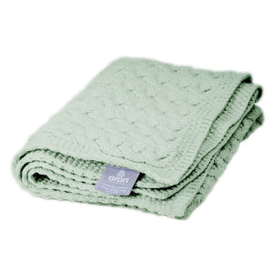 SuperSoft Merino Aran Patchwork Baby Blanket Green Studio Creative Irish Gift