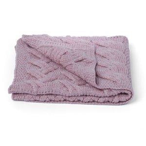 SuperSoft Merino Aran Patchwork Baby Blanket Pink Creative Irish Gift