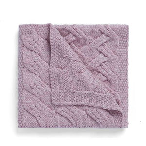 SuperSoft Merino Aran Patchwork Baby Blanket Pink Studio Creative Irish Gift