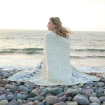 Merino Wool Irish Throw with Sailing Boat Design Creative Irish Gift.