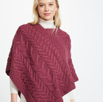 Aran Knit Merino Wool Poncho Jam Creative Irish Gift