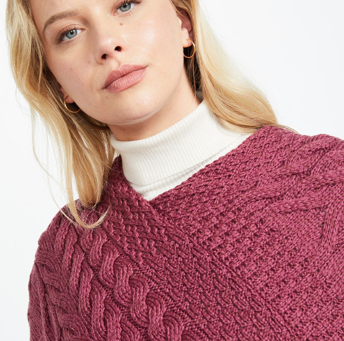 Aran Knit Merino Wool Poncho Jam Creative Irish Gift
