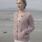 CR026 Classic Women's Aran Merino Wool Cardigan Creative Irish Gifts