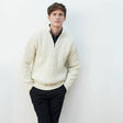 Fine Merino Wool Aran Half Zip Sweater Creative Irish Gifts