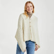 Aran Merino Wool V-Neck Cape White Creative Irish Gifts