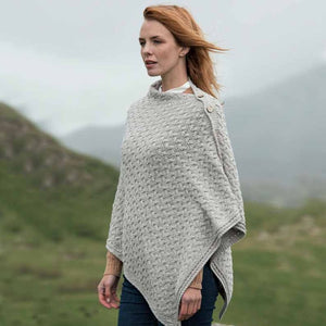 Aran Merino Wool V-Neck Cape Lifestyle Creative Irish Gifts