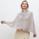 Aran Merino Wool V-Neck Cape Oatemeal Creative Irish Gifts
