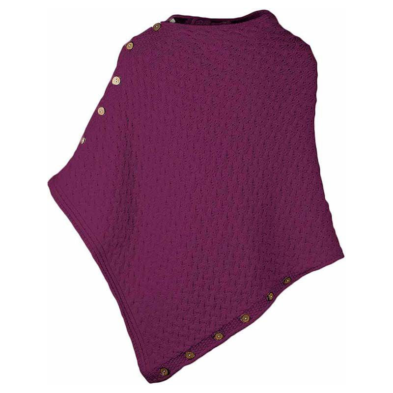 Aran Merino Wool V-Neck Cape Red Creative Irish Gifts