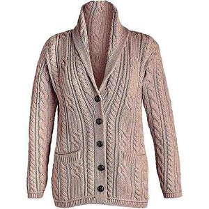 B838206 Merino Wool Irish Cable Button Cardigan, Creative Irish gift