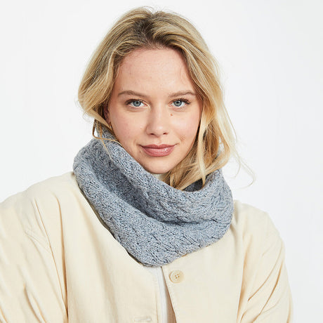 Aran Knit Infinity Scarf- Denim Blue Creative Irish Gifts
