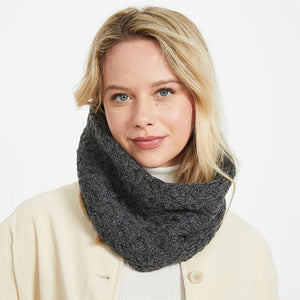 Aran Knit Infinity Scarf- Cream