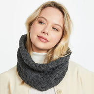 Aran Knit Infinity Scarf- Cream