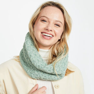Aran Knit Infinity Scarf- Cream