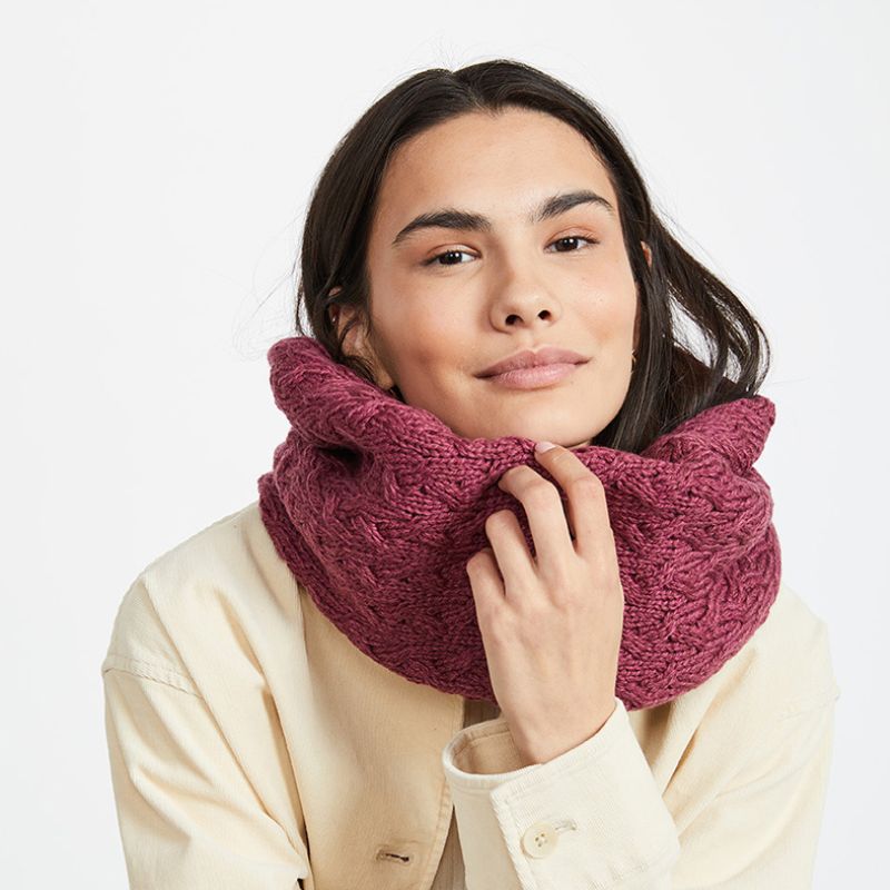 Aran Knit Infinity Scarf- Cream