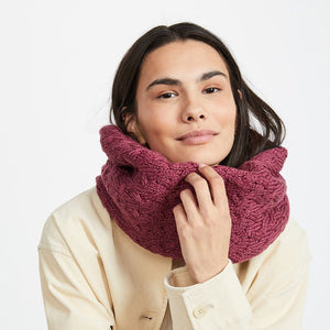 Aran Knit Infinity Scarf- Cream