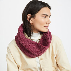 Aran Knit Infinity Scarf- Cream