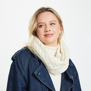 Aran Knit Infinity Scarf- Cream Creative Irish Gifts
