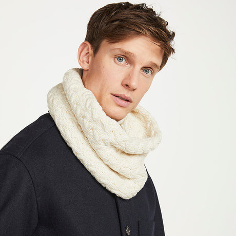 Aran Knit Infinity Scarf- Cream Creative Irish Gifts
