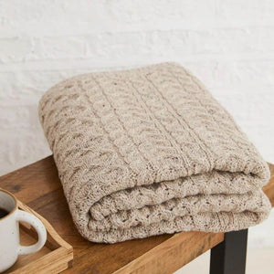 Worsted Wool Aran Knitted Throw Skiddaw Creative Irish Gifts