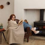 Worsted Wool Aran Knitted Throw Skiddaw Lifestyle Creative Irish Gifts