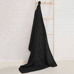 Aran Cable Knit Wool Blanket Charcoal Creative Irish Gift