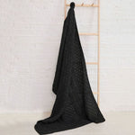 Worsted Wool Aran Knitted Throw Charcoal Creative Irish Gifts
