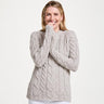 Women's Aran Knit Cable Sweater, Toasted Oat Creative Irish gift