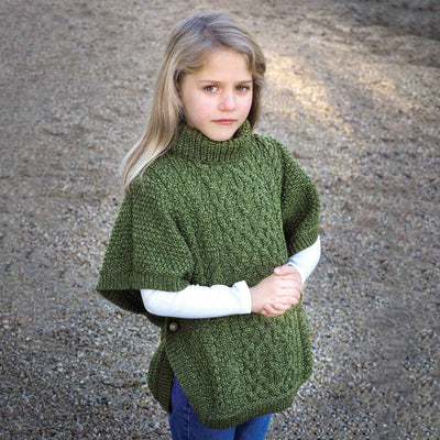 Kids Poncho, Green - Creative Irish Gifts