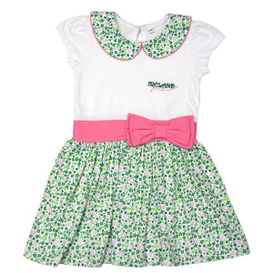 BH002-WHT12MO Green & Pink Baby Dress with Traditional Shamrocks Creative Irish gift
