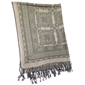 Celtic Knotwork Reversible Scarf, Dark Green Creative Irish Gifts
