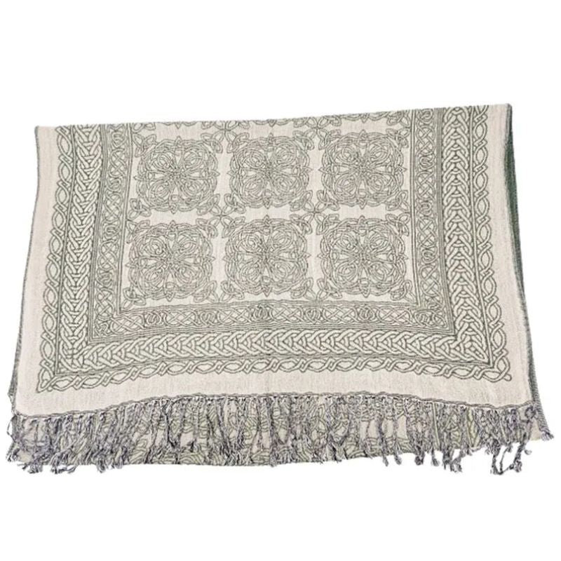 Celtic Knotwork Reversible Scarf, Dark Green Creative Irish Gifts
