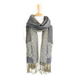Book of Kells Celtic Knotwork Viscose Scarf, Grey & Cream Creative Irish Gifts
