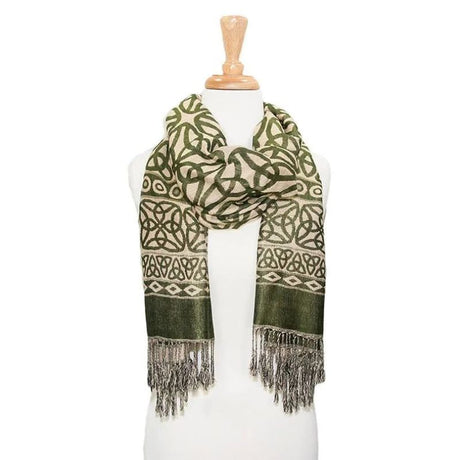 BIL-BH1401-2 Women's Trinity Knot Celtic Fringed Scarf Creative Irish Gifts
