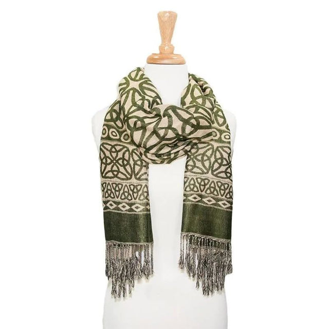 BIL-BH1401-2 Women's Trinity Knot Celtic Fringed Scarf Creative Irish Gifts
