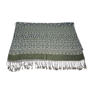 Celtic Knotwork Motif Viscose Scarf, Green-Creative Irish gift