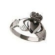 BJ-CLAD3M-10KW 10K White Gold Claddagh Ring Creative Irish Gifts

