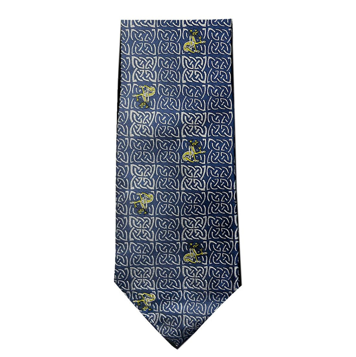 BK2002-OS Celtic Knotwork Silk Tie with Dog Motif Embroidery Creative Irish Gifts
