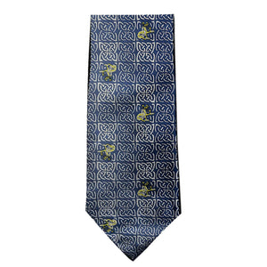 BK2002-OS Celtic Knotwork Silk Tie with Dog Motif Embroidery Creative Irish Gifts
