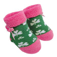 BM002 Green & Pink Baby Booties with Traditional Shamrocks Creative Irish gift