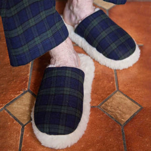 Blackwatch Tartan Woollen Slippers-Creative Irish gift
